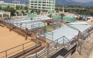 广东南雄化工工业园污水池加盖工程